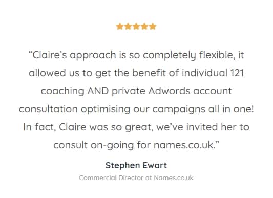 Claire Jarrett Google Ads review