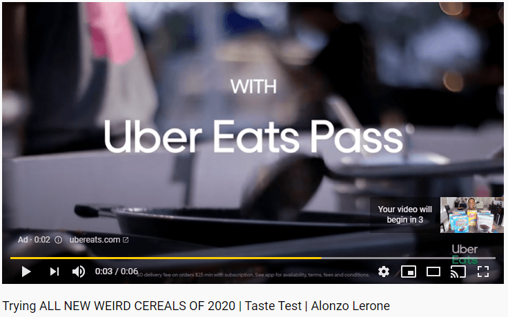 Example of a non-skippable Youtube ad