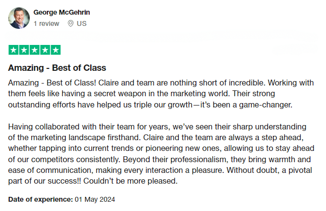 Review of Claire Jarrett's Google Ads Consultant services