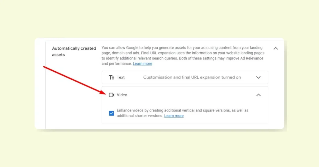 google ads performance max video enhancements