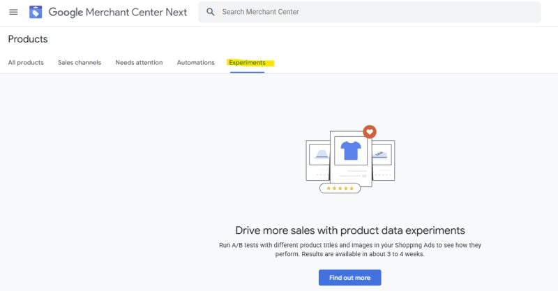 Screenshot of Google Ads testing new Shopping ad experiments in January 2026